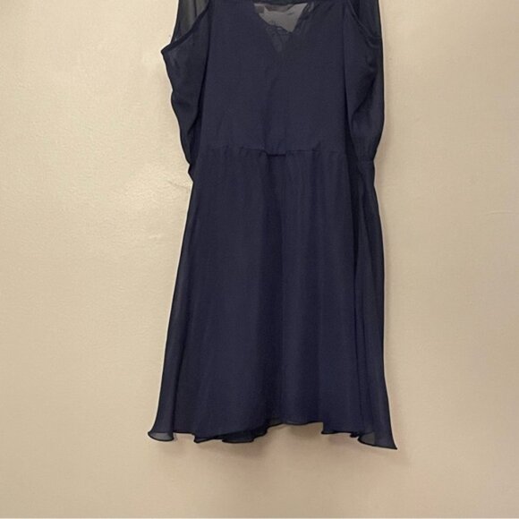 La Vie En Rose Sheer Navy with Black Lace Detail Sexy Nighty Lingerie - Picture 10 of 10